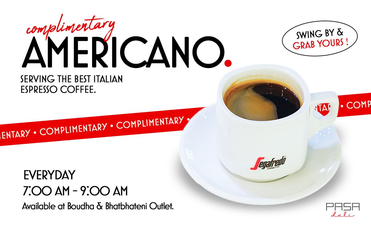 Complimentary Americano at Pasa Deli